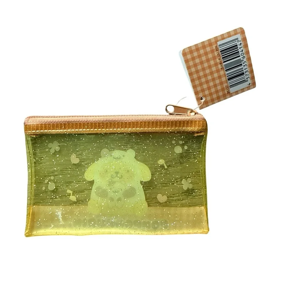 Sanrio Pompompurin Glitter Pouch Yellow Green Small Kids One Size